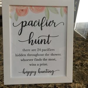 Framed and decorated Baby Shower Station Props